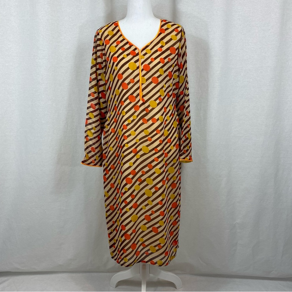 OOAK Vintage Stylish Multicolor Geometric Polka Dot Dress